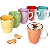 MamboCat 6er Set Kaffeebecher Uni Bunt