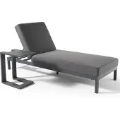 Oviala Business Sonnenliege mit Ablage aus grauem Aluminium