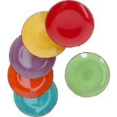 MamboCat 6er Set Dessert- Kuchenteller Uni Bunt