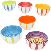 MamboCat Summer Stripes 6er Set Müsli-Schale Ø14cm 500ml Dessert-Schüssel bunte Streifen