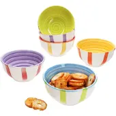 MamboCat Summer Stripes 6er Set Snack- & Dip-Schälchen 12cm 220ml bunte Streifen Nüsse