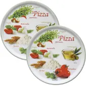 MamboCat 2er Set Pizzateller Napoli Pizzafoods grün 31cm - 04019#ZP1