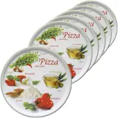 MamboCat 6er Set Pizzateller Napoli Pizzafoods grün 31cm - 04019#ZP1