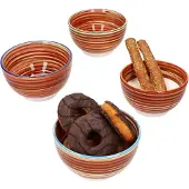 MamboCat 4x Linea Müsli-Schale √ò14,3cm 500ml 4 Pers Dessert-Schüssel gestreift mediterran