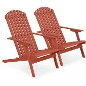 Oviala Business 2er-Set Klappsessel aus Eukalyptusholz Terracotta