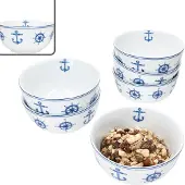 MamboCat Ahoi 6x Müslischale Ø13,9cm 400ml Porzellan Dessertschüssel nautisch Anker