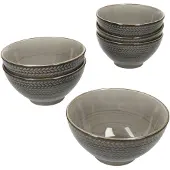 MÄSER Prospero 6x Müslischale braun Ø15cm 410ml Porzellan Dessertschüssel Relief