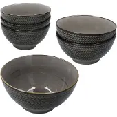 MÄSER Prospero 6x Salatschale braun Ø16cm 600ml Porzellan Beilagen Schüssel