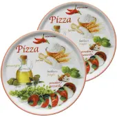 MamboCat 2er Set Pizzateller Napoli Pizzafoods rot 33cm - 04018#ZP2