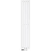 LuxeBath Design Paneelheizkörper Stella Mittelanschluss 260 x 1400 mm Weiß mit Anschlussgarnitur inkl. Thermostat Durchgang Boden, ohne Heizstab