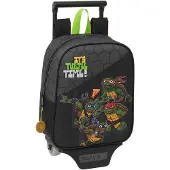 Teenage Mutant Ninja Turtles Schulrucksack mit Rädern Schwarz Grau 22 x 27 x 10 cm