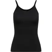 ONLY Trägertop "ONLLOVE STRAP SINGLET NOOS JRS", Damen, Gr. S, schwarz, Jersey, Obermaterial: 95% Baumwolle, 5% Elasthan, unifarben, normal, Rundhals, Tops Trägertop, Baumwollmischung
