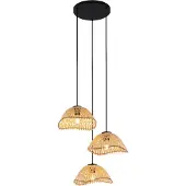 QAZQA Boho-Hängelampe Schwarz mit Bambus 3-flammig - Lily