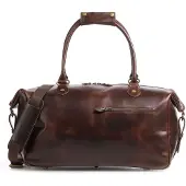 Buckle up BUCKLE & SEAM Leder Reisetasche Linwood Weekender Brown / Dot dunkelbraun