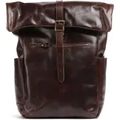 Buckle up BUCKLE & SEAM Leder Freizeitrucksack Rucksack mit Laptopfach Norman Dot Leather Backpack 28L Brown braun