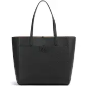 Ralph Lauren für Damen. 431960183002 Große Cameryn Tote-Tasche aus genarbtem Leder schwarz (OSFA), Lässig