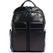 Piquadro Rucksack Blue Square Revamp Computer Backpack with Pocket Nero