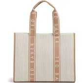 Ted Baker Shopper Schultertasche Hayllee Striped Canvas Large Icon Bag Camel beige