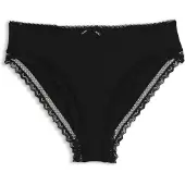 HUGO Slip aus elastischer Mikrofaser mit mittlerer Bundhöhe und Spitzenbesatz Grösse XS