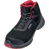 Uvex 1 G2, S3L, 12/35, Unisex, Erwachsener, Sicherheitsstiefel, Schwarz, Rot, ESD, S3, SRC, Speed-Schnürsenkel