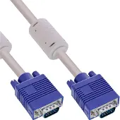InLine S-VGA Kabel, 15pol HD Stecker / Stecker, beige, 15m