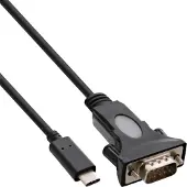 InLine USB zu Seriell Adapterkabel, USB-C an 9pol Sub D Stecker, 1,8m, Schwarz, 1,8 m, USB Typ-C, DB-9, Stecker, Stecker