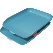 Leitz Briefkorb Cosy, 2er Set, für A4-Dokumente, stapelbar,blau