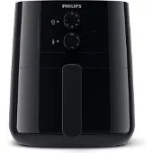 Philips Essential Compact Airfryer Heißluftfriteuse, 0.8 kg, 12 Funktionen, energieffizient, Schwarz (HD9200/90)