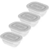 Rotho 4er Set Gefrierdose 0,5 l DOMINO, Farbe:Transparent