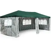 VCM Pavillon | Maße ca. 3x6 m | wasserabweisende 110g / m² PE Plane | Partyzelt | Gartenzelt mit Stahlgestell | Festivalzelt | Grün