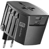 Cellularline WORLD TRAVEL CHARGER, Drinnen, AC, Schwarz