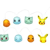 Teknofun , Pokémon LED-Lichterkette 8 Figuren 2,6m Innenbeleuchtung, Mehrfarbig