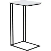 Trendteam Strike Beistelltisch Weiß Matt/Metall Schwarz B/H/T 50/91/40 cm