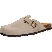 Lico Hausschuh "Clog Pedro", Herren, Gr. 41, grau, Leder, Schuhe Hausschuh