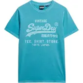Superdry für Herren. M1012119A Fluor Vintage blaues T-shirt (L), Lässig, Baumwolle, Kurzarm