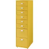 En.casa Rollcontainer Kökar mit 8 Schubladen 109x28x41 cm Gelb