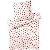 Elegante Bettwäsche-Garnitur Mako-Satin Cherie Farbe Himbeerrot Größe 155x220+80x80