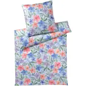 Elegante Bettwäsche-Garnitur Bambus-Baumw.-Satin Bravo Farbe Bleu Größe 135x200+80x80 AL
