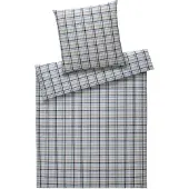 Elegante Web-Seersucker Bettwäsche Gudhjem rauchblau 135x200 cm + 80x80 cm