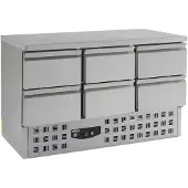 CombiSteel Gastro Kühltisch Kühltheke Kühlung, 6 Schubladen, 1365x700x875mm