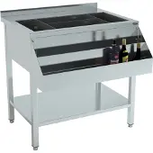 CombiSteel Cocktail-Bar-Station 900 – Edelstahl-Arbeitsplatz mit Eisbehälter & Speedrail
