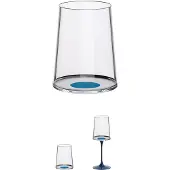 Trebonn Weißwein Weinglas / Tumbler SplitGlass Blau (Set von 2 Stück)