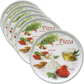MamboCat 6er Set Pizzateller Napoli Pizzafoods grün 33cm - 04018#ZP1