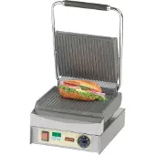 Neumarker Manufaktur Kontaktgrill Panini Master, Zuverlässiger Grill mit Digitaltimer und massiven Graugussplatten, oben + unten geriffelt