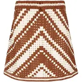 Apricot Minirock "Chevron-Häkelrock", Damen, Gr. L (40), weiß (stein), Obermaterial: 60% Baumwolle CO. 40% metallisierte Fasern MTF., gemustert, Röcke Minirock, mit elastischem Bund
