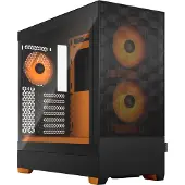 Fractal Design Pop Air, Tower, PC, Schwarz, Orange, ATX, micro ATX, Mini-ITX, Stahl, Gehärtetes Glas, Gaming