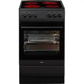 Amica SHC 11509 SM, Freistehender Herd, Schwarz, Drehregler, Schwarz, Keramik, 4 Zone(n)