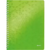 Leitz Collegeblock WOW, Format A4, 80 linierte Blatt, Klarsicht-Tasche, FSC-zertifiziert, grün