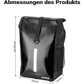 Wiltec Gepäckträgertasche schwarz, Fahrradtasche Gepäckträger 16 l Stauraum, Gepäcktasche mit Tragegurt, wasserresistente Fahrrad Tasche
