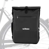 Wiltec Gepäckträgertasche schwarz 25l Fahrradtasche Rucksack Gepäcktasche